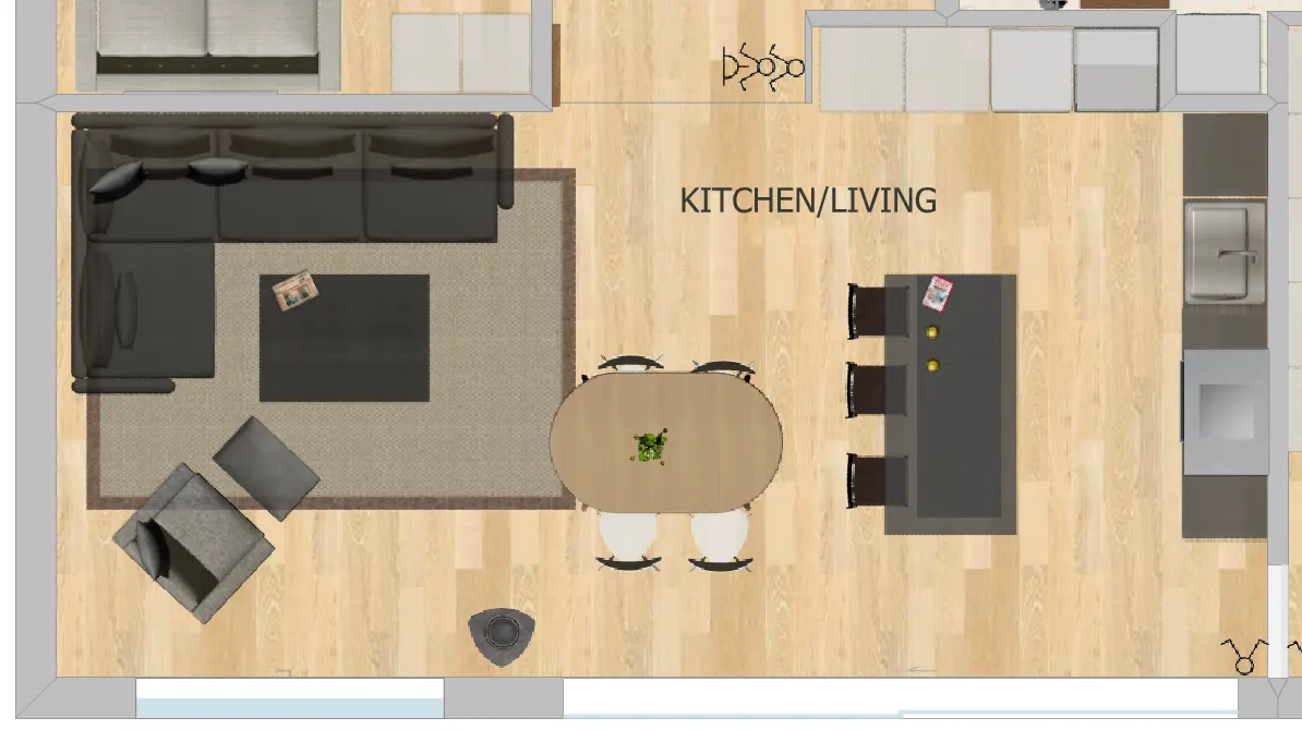 The same rooms rebuilt as a RoomSketcher floor plan
